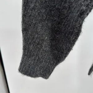 Sundance Charcoal Gray Cowl Neck Sweater wool blend oversized M fuzzy winter thumbnail 9