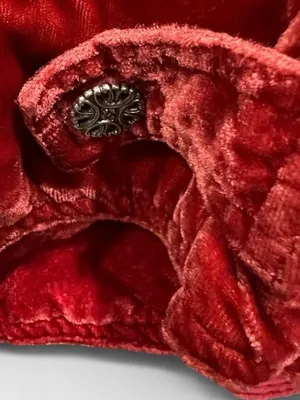 J.Jill Red Corduroy Trucker Jacket Velvet Trim Y2K Boho Small thumbnail 7