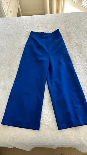 ZARA High Waisted, Wide Leg Trousers thumbnail 1