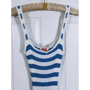 Solid & Striped Womens Ribbed Midi Dress Large Blue White Stripe Resort Beachy thumbnail 11