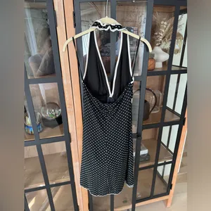 Ruby Rox Vintage Y2K Polka Dots Halter Dress Empire waist bow Tulle Hem retro midi sexy thumbnail 10