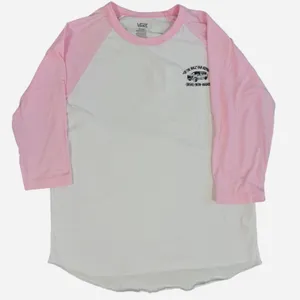 Vans Off The Wall Van Repair Co Raglan Tee Womens M Pink White Graphic Cotton thumbnail 11