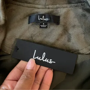 Lulus Wild at Heart Olive Green Vegan Suede Moto Jacket NWT‎ Size S thumbnail 10