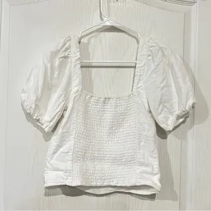 FINAL PRICE Abercrombie & Fitch White Puff Sleeve Blouse thumbnail 7