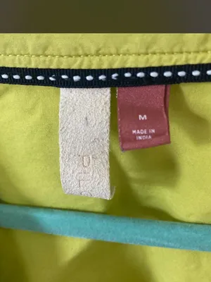 Anthropologie Pilcro Chartreuse Green Poplin Drawstring Sleeve Blouse thumbnail 5