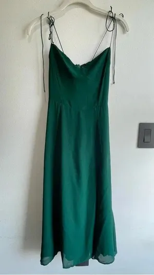 Reformation Juliette Dress Green 4 thumbnail 6