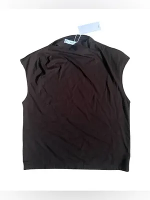 NEW MNG Mango Brown Sleeveless Tank asymmetrical Neck Size Small thumbnail 2