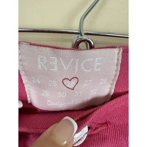 Revice Denim Venus Flares Star Butt High Rise Jeans Pink Fuchsia Size 26 Retro Y2K thumbnail 14