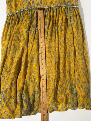 Free People Periscope Yellow Printed Sundress Spaghetti Strap Boho women’s Sz XS thumbnail 7