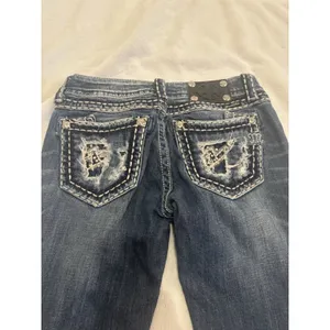 Miss Me Jeans, Women's Size 26, Blue, Denim, Gems Back Pocket, Flared thumbnail 2