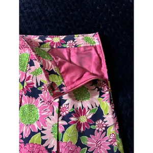 Lilly Pulitzer Womens Floral Print Pink Green A-Line Pleated Skirt Size 0 thumbnail 4