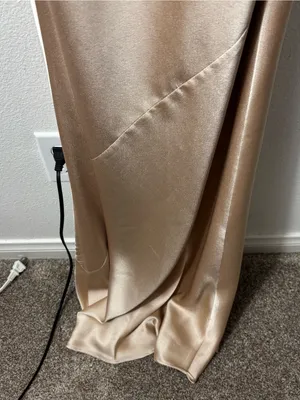 Show Me Your Mumu Lisa Maxi Dress Champagne Satin L thumbnail 7
