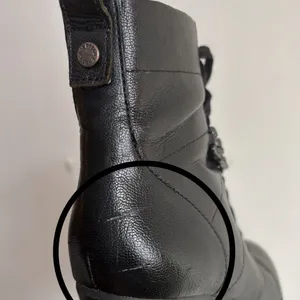 Karl Lagerfeld Black Jade Lace-Up Boots with Side‎ Zipper Size 7M/ 37.5B thumbnail 9