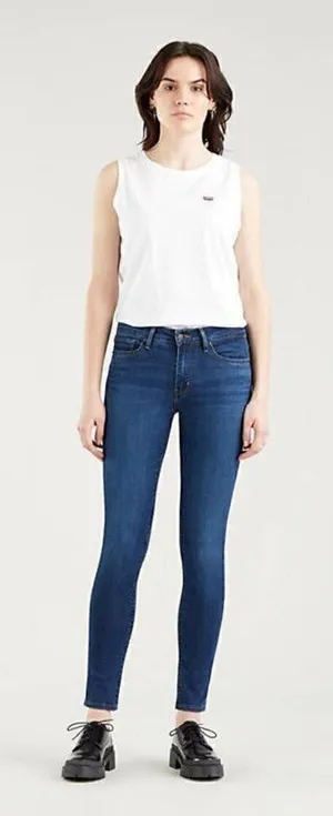 Levi's 711 Skinny Mid Rise Dark Wash Jeans 29‎ thumbnail 1