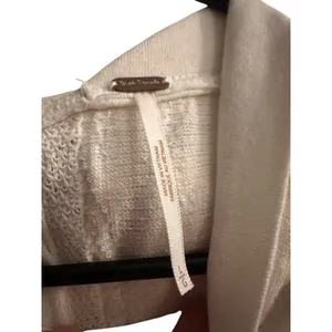 Free People White Mock Neck Cable Knit Textured Sweater Women Sz L thumbnail 4