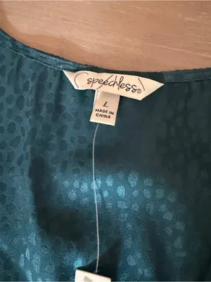 NWT Speechless Teal Jacquard Ruffle Tie Front Cutout Tiered Lightweight Dress L thumbnail 6