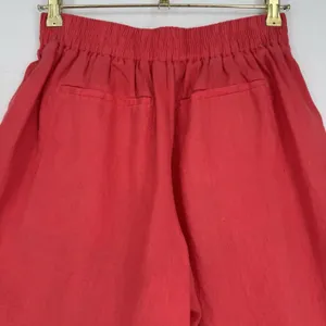 Athleta Playa Linen Wide Crop Pants 4 Passionfruit Coral Pleated Wide Leg Resort thumbnail 4