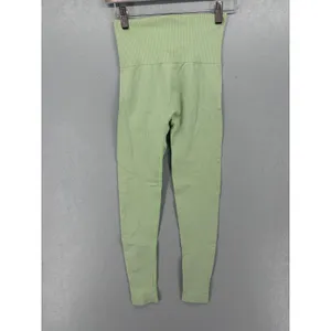 Kimberly C Womens Leggings‎ Sage Green High Waisted Seamless Ribbed Small thumbnail 3