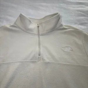 The North Face Womens 100 Glacier 1/4 Zip Fleece Pullover Cream White Large thumbnail 7
