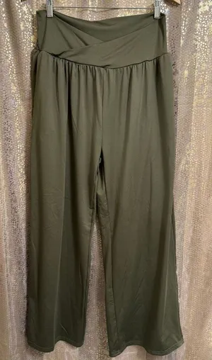 TARSE Olive Green Comfy Crossover Waist Stretchy Lounge Pants XL thumbnail 1