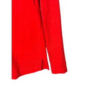 LOFT Women Vintage Soft Long Sleeve Top M Red Slub Knit Raglan Casual Minimalist thumbnail 3
