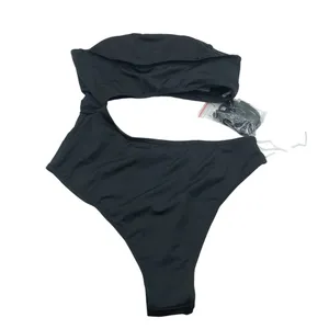 Cotton On Body Strapless Cut Out One Piece Brazilian Swimsuit Black XS thumbnail 2