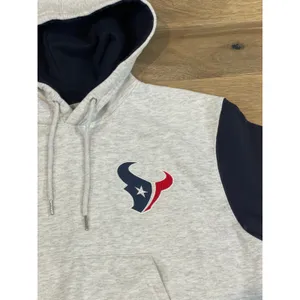 NFL Hoodie Size M Womens Gray Navy Trim Texans Embroidered Logo Cotton thumbnail 2
