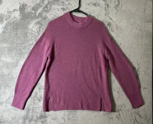 Lululemon Merino Wool Blend Ribbed Crewneck Sweater Purple 8‎ Cozy Chunky Knit thumbnail 1