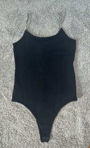 Forever 21 Sparkly straps, black bodysuit thumbnail 1