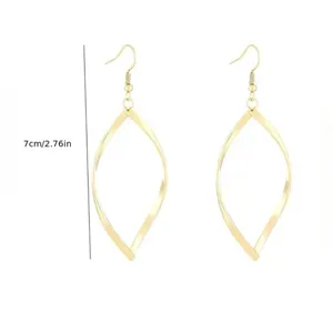 18K Gold Plated Twisted Dangle Earrings thumbnail 3