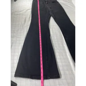 Women's Black Flare Leg Jeans Size 8 High-Rise Bell Bottom Stretch Denim 30" thumbnail 2