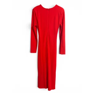 Forever 21 Red Cutout Cowl Neck Long Sleeve Bodycon‎ Midi Dress Womens XL thumbnail 2