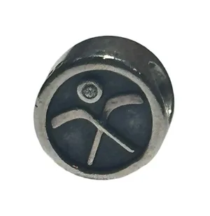 Pandora Sterling Silver Ice Hockey Puck Charm 791203CZ thumbnail 1