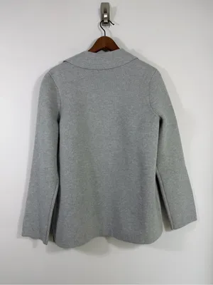 ON 34th Gray Knit Blazer Cardigan Size S Open Front Patch Pocket Jacket thumbnail 2