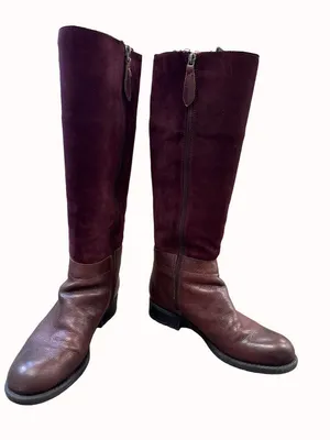 Franco Sarto L Pacer womens red leather brown riding boots shoes 7M SKU 6656 thumbnail 1