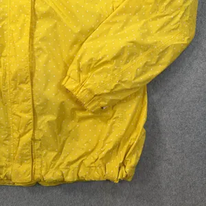 The North Face Women's Small Rain Jacket Hooded Yellow White Polka Dot Full Zip thumbnail 2