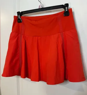 CRZ Yoga Red High Waisted Tennis Mini Pleated Skirt Spandex Inner Shorts Skort thumbnail 1
