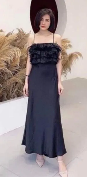 Black Contrast Camisole Combination Dress thumbnail 1
