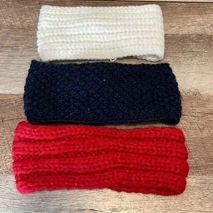 Gap Merona Abercrombie and Fitch‎ Winter Headbands Bundle Red Black Cream Knit thumbnail 5