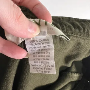 Vintage Orvis Olive Green Corduroy Wrap Midi Skirt Womens 14 Cotton Made‎ in USA thumbnail 7