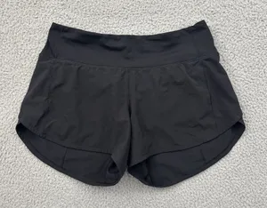 Lululemon Speed Up Shorts Mid Rise 4" Black Athletic Athleisure Women's 6 thumbnail 1