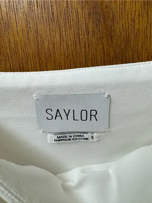 Saylor Caylin Sleeveless Feather Trim Hem Midi Dress White Small Bridal Wedding thumbnail 6