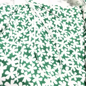 Le Lis Floral Print Tie-Front‎ Mini Dress Green & White Women's Size Large thumbnail 12