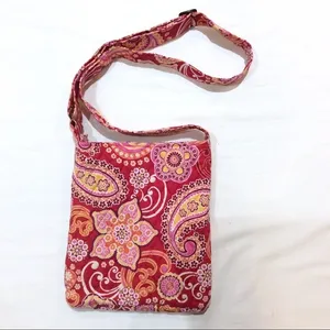 Vera Bradley Hipster Crossbody Purse Raspberry Fizz Retired Red & Pink Bag thumbnail 8