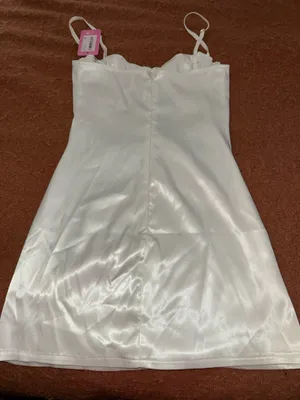 Edikted White Satin Dress Mini thumbnail 2