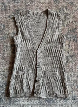 Sleeveless VTG Knit Button Front Sweater Cardigan thumbnail 1