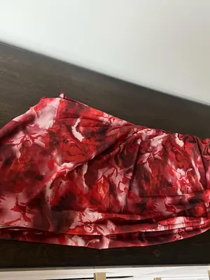 Strapless Red Floral Bodycon Dress thumbnail 2