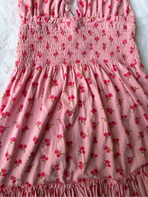 NWT Loveshackfancy Aisling Halter Cotton Mini Ruffle Dress thumbnail 7