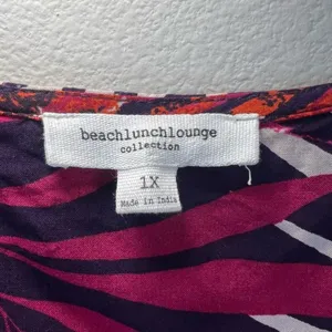 BeachLunchLounge Kayla Shift Dress Pink Purple Tropical Vacation Summer Flowy 1X thumbnail 2