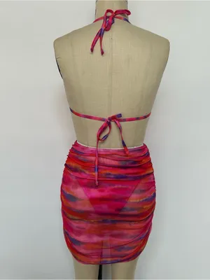 Draped Ruched Pink Multi thumbnail 3